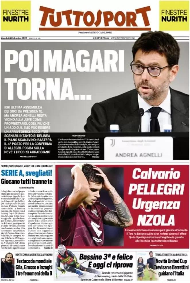 PRIMA PAGINA - Tuttosport: "Poi Magari Torna..."